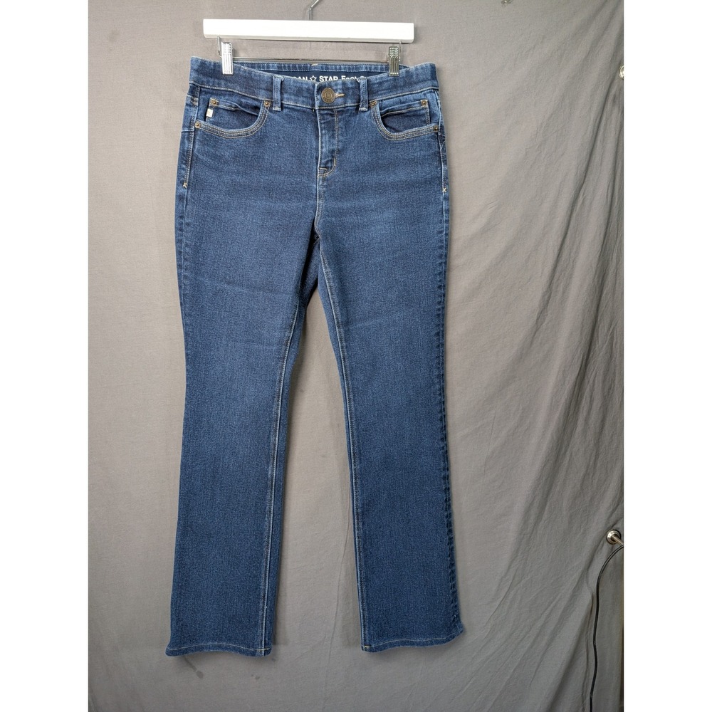 American Star Feel Good Bootcut Jeans Blue Denim Size 12 Stretch Mid Rise
